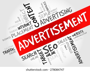 ADVERTISEMENT word cloud, business concept