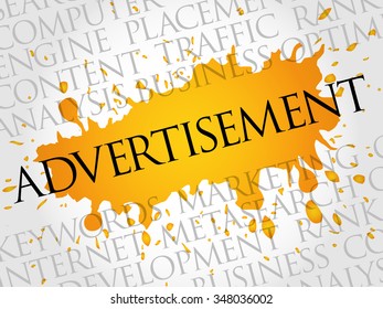 ADVERTISEMENT word cloud, business concept