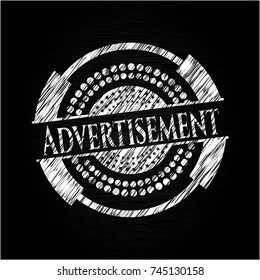 Advertisement written on a blackboard