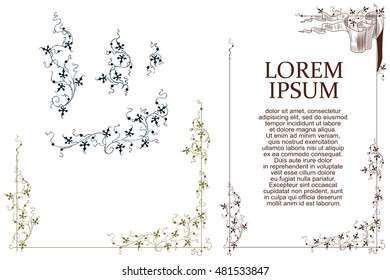 Advertisements, flyer, web, wedding  and other invitations or greeting cards. Vector template. 