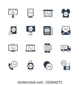 Advertisement Icons Set Stock Vector (Royalty Free) 180040493 ...