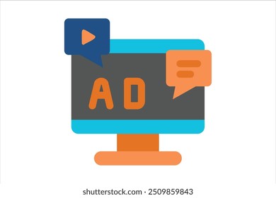 Ícone gráfico vetorial de anúncios de marketing digital