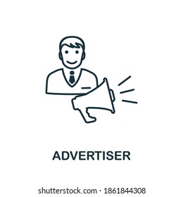 Advertiser icon. Simple line element from affiliate marketing collection. Thin Advertiser icon for templates, infographics and more.