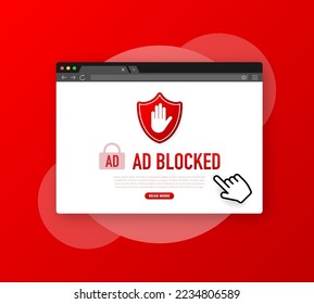 Advertising with ad blocked for promotion design. Vector illustration