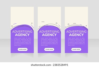 Advertising agency vertical web banner design template. Vector flyer with text space. Advertising placard with customized copyspace. Promotional printable poster for advertising. Graphic layout