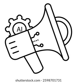 Advertising Ai Automation Concept Line Vector Icon Design