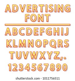 Advertising alphabet .Vector illustration