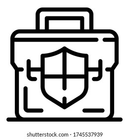 Advertising bag icon. Outline advertising bag vector icon for web design isolated on white background