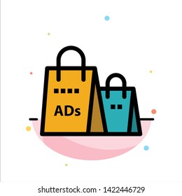 Advertising, Bag, Purse, Shopping Ad, Shopping Abstract Flat Color Icon Template
