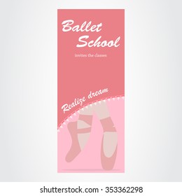 Advertising ballet school. Vector illustration