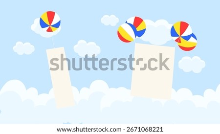 Advertising Balloon Floating in the Sky, Vector Illustrate