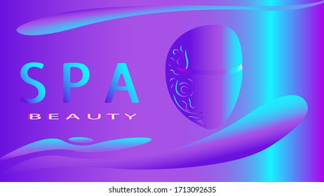 
Advertising banner for a beauty salon spa. Neon light, fluid design