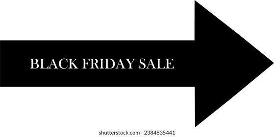 Advertising banner for Black Friday in the shape of an arrow with the inscription - Black Friday Sale.