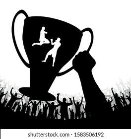 Advertising banner for competition in fighting sports