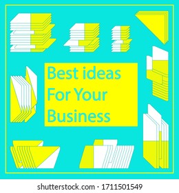 Advertising banner for a digital marketing company Vector flat illustration. Folder icons around text.