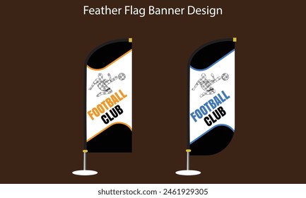 Advertising banner or feather flag for a football club. Vector design	
