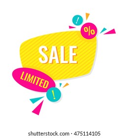 Advertising banner. Limited sale. Colorful vector illustration