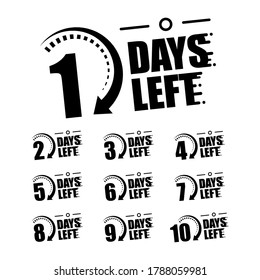 Advertising banner with the number of remaining days. Vector illustration on a white background.
