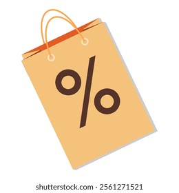 An advertising banner, an offer of promotions, sales, discounts. A bag for goods made of eco-friendly materials. It can be used in advertising, web design, and printing.