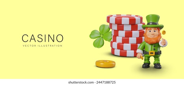 Advertising banner for online casino in cartoon style