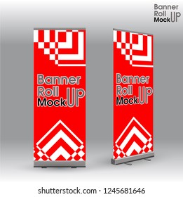 Advertising Banner Roll Up.Mock up for design 02