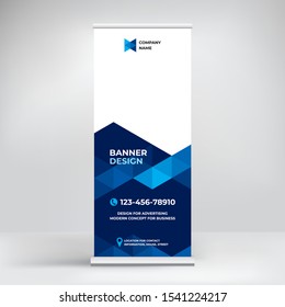 Advertising banner roll-up, modern design for business presentations, conferences, seminars, banner template to promote products and services.