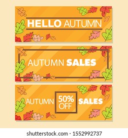 advertising banner for season. Hello autumn banner. Vector