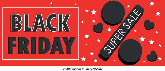 Advertising banner with text BLACK FRIDAY SUPER SALE