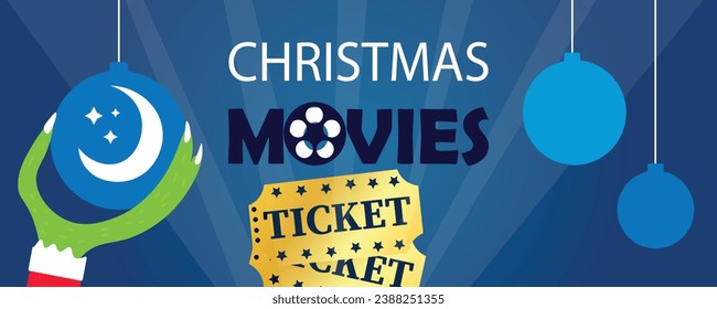 Advertising banner with text CHRISTMAS MOVIES