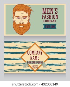 advertising banner for trendy man's shop, hand drawn sketch design, vector illustration