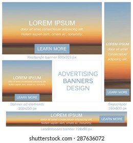 Advertising banners in different sizes for your web 