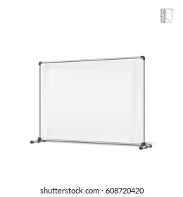 Advertising banners shield mockup, template. Illustration isolated on white background. Ready for your design. Product advertising
