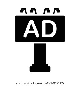 Advertising Billboard Icon, Vector graphics