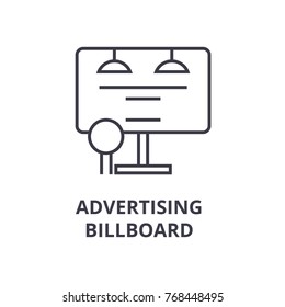 advertising billboard line icon, outline sign, linear symbol, vector, flat illustration