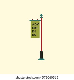 Advertising billboard on old style street lamppost