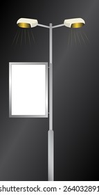 Advertising billboard - Streetlights advertising by night - vector illustration