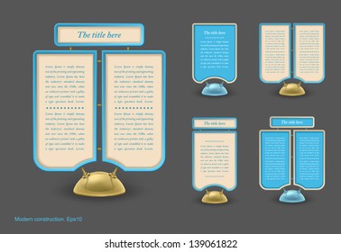 Advertising billboard, web element design, modern construction, vector