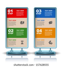 Advertising billboard, web element design, modern construction, vector