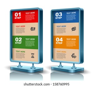 Advertising billboard, web element design, modern construction, vector