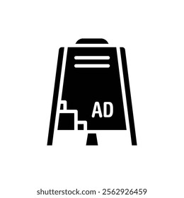Advertising Blackboard Filled Icon Vector Illustration