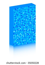 advertising blue box vector illustration