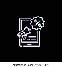 Icono de vector de gradiente azul de publicidad