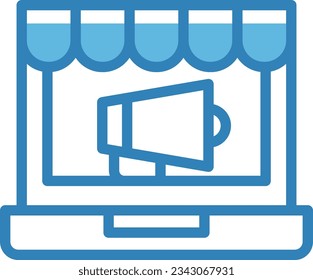 Advertising Blue Icon - Single Icon, Vector