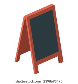 Advertising board icon isometric vector. Empty wooden outdoor advertising stand. Outdoor advertisement, sale concept