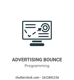 Advertising bounce glyph icon vector on white background. Flat vector advertising bounce icon symbol sign from modern programming collection for mobile concept and web apps design.