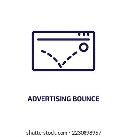 advertising bounce icon from programming collection. Thin linear advertising bounce, bounce, advertising outline icon isolated on white background. Line vector advertising bounce sign, symbol for web 