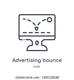 advertising bounce icon from programming outline collection. Thin line advertising bounce icon isolated on white background.