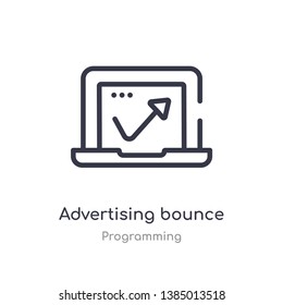 Advertising Bounce Outline Icon. Isolated Line Vector Illustration From Programming Collection. Editable Thin Stroke Advertising Bounce Icon On White Background