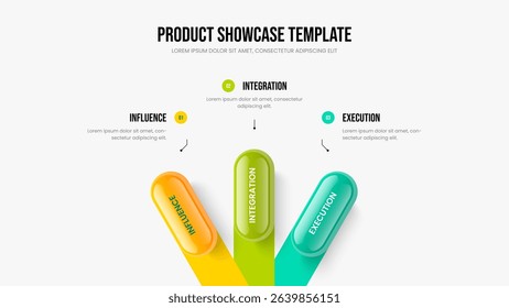 Advertising Briefing Three Option Infographic Presentation Design. Digital Strategy Slide Template Vector Illustration. Market Portfolio 3 Element Diagram Frame Layout.
