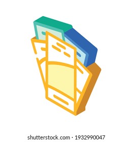 advertising brochures isometric icon vector. advertising brochures sign. isolated symbol illustration